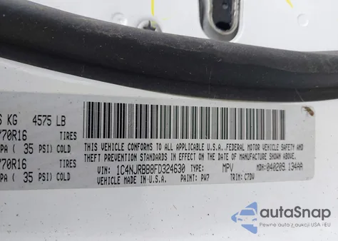 2015 Jeep Patriot Sport из США, поврежденный, VIN 1C4NJRBB8FD324630